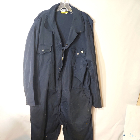 Holmes Workwear Navy Boiler Room Mechanics Zip Up Coveralls Size xl - Picture 1 of 8